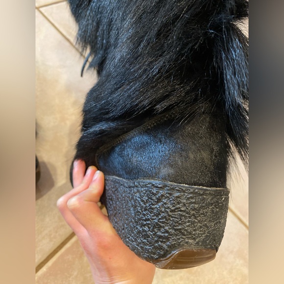 Pajar Goat Hair Fur Scarlet Apres Ski Fleece Lined Black Winter Boots Size 39 - Picture 10 of 16